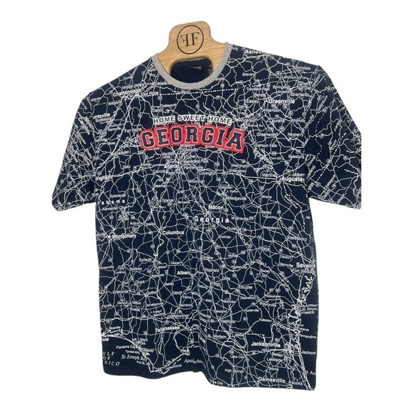 State of Mine Mens Georgia T Shirt Navy Blue Size Large Short Sleeve - Picture 3 of 4